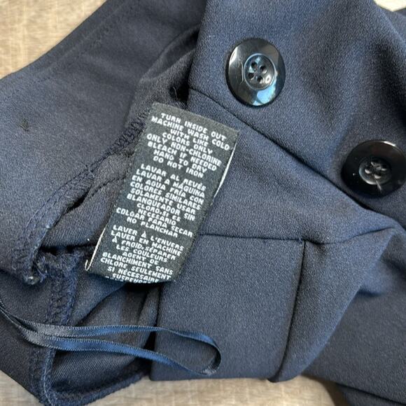 BBJ LOS ANGELES Navy Wide Leg High Waist Button Detail Pants Women’s - Picture 5 of 7